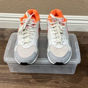 Nike Kids White and Neon Orange Sneakers